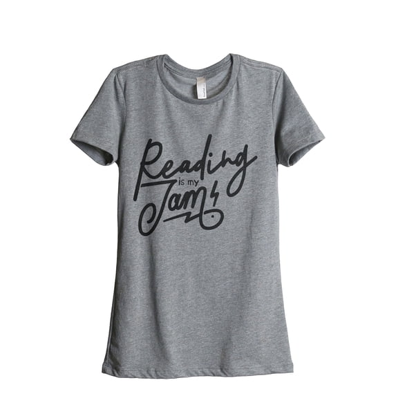 Reading Is My Jam Women's Fashion Relaxed T-Shirt Tee Heather Grey 2X-Large