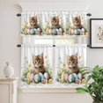 thumbnail image 3 of Kitchen Window Curtains Valance and Tier Set, Easter Watercolor Cute Cat Egg Rod Pocket Tier Curtain Valance Set, Spring Garden Flower Leaf Light Filtering Cafe Curtains for Bedroom Living Room, 3 of 9