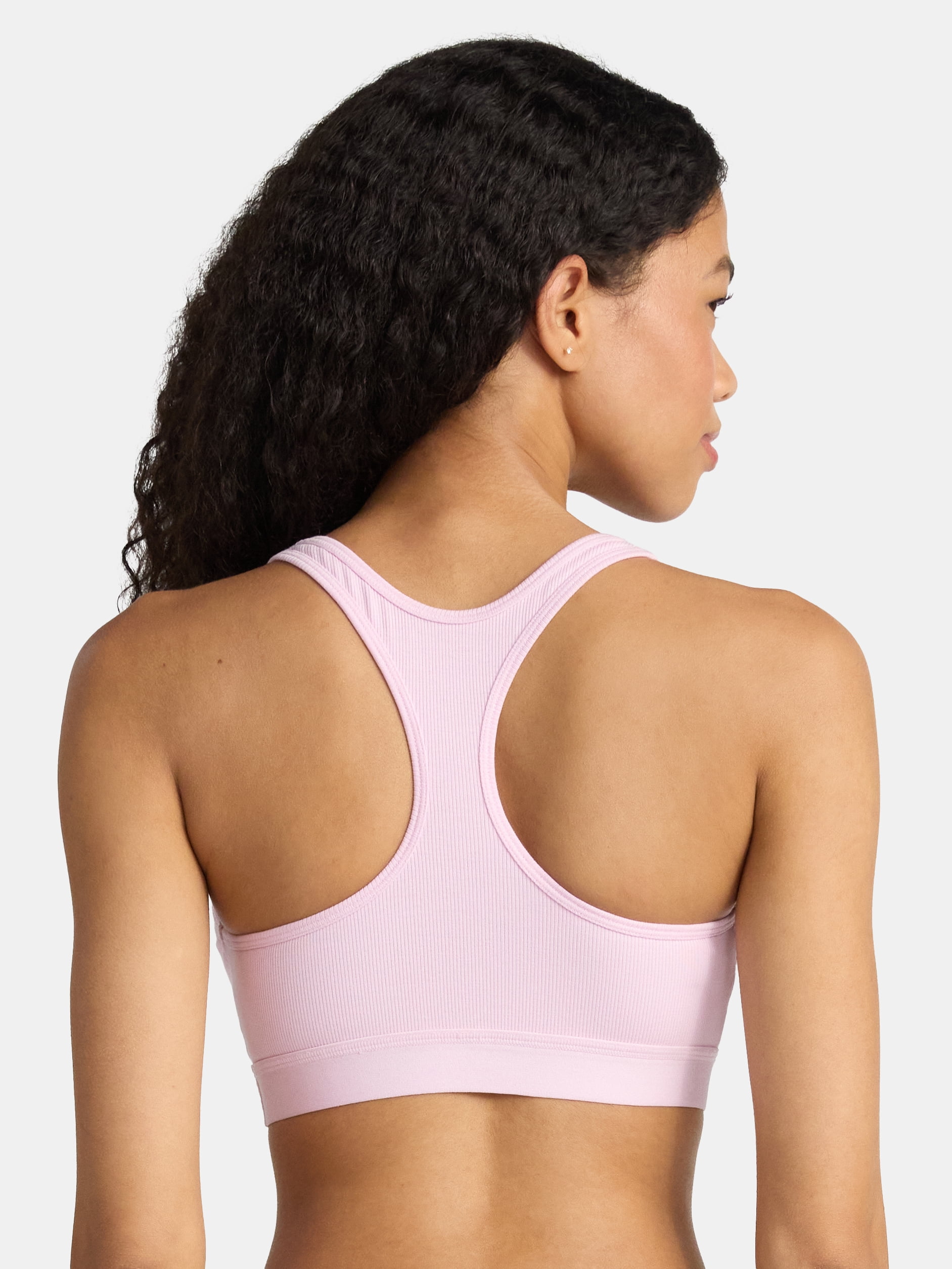 No Boundaries Cotton Stretch Ribbed Racerback Bralette, Women's XS-3XL