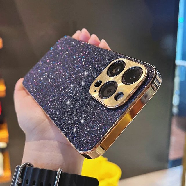 Bling Shiny Diamond Luxury Phone Case for iPhone 15 14 13 ProMax 11 12 Pro Max Plating Glitter Hard Cover for iPhone 14 15 Plus RJ