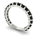 thumbnail image 2 of 1.26 ctw Wedding Band for Women - 14K White Gold Natural Onyx Stackable Eternity Ring, 2 of 6