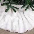 thumbnail image 1 of White Christmas Tree Skirt, 36 Inch Luxury Plush Snowy Christmas Tree Mat, White Gift, 1 of 5