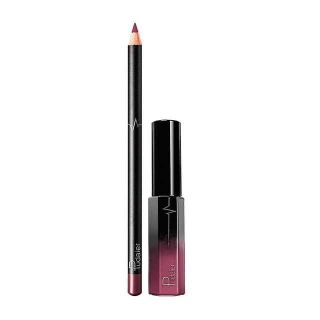 Set de brillo de labios HUOGUO, duradero, impermeable, mate con delineador de labios