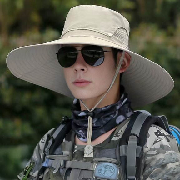 Rodiuiu Sun Hat for Men And Women, Breathable Wide Brim Fishing Hat, UV Protection Cap for Camping Hiking Outdoor Work