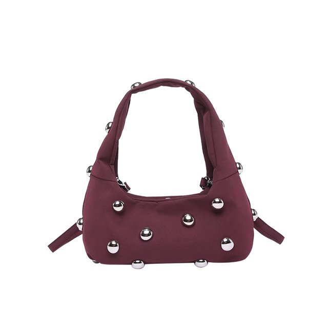 Bolso Con Tachuelas Mujeres Falsas Gamuza Correa Ajustable Cierre Vagabundo