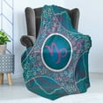 thumbnail image 4 of Zodiac Capricorn Soft Flannel Fleece Throw Blanket, Doodle Style Stars and Flowers on a Grunge Backdrop with Paint Stains, Cozy Plush for Indoor and Outdoor Use, 70" x 90", Multicolor, by Ambesonne, 4 of 5