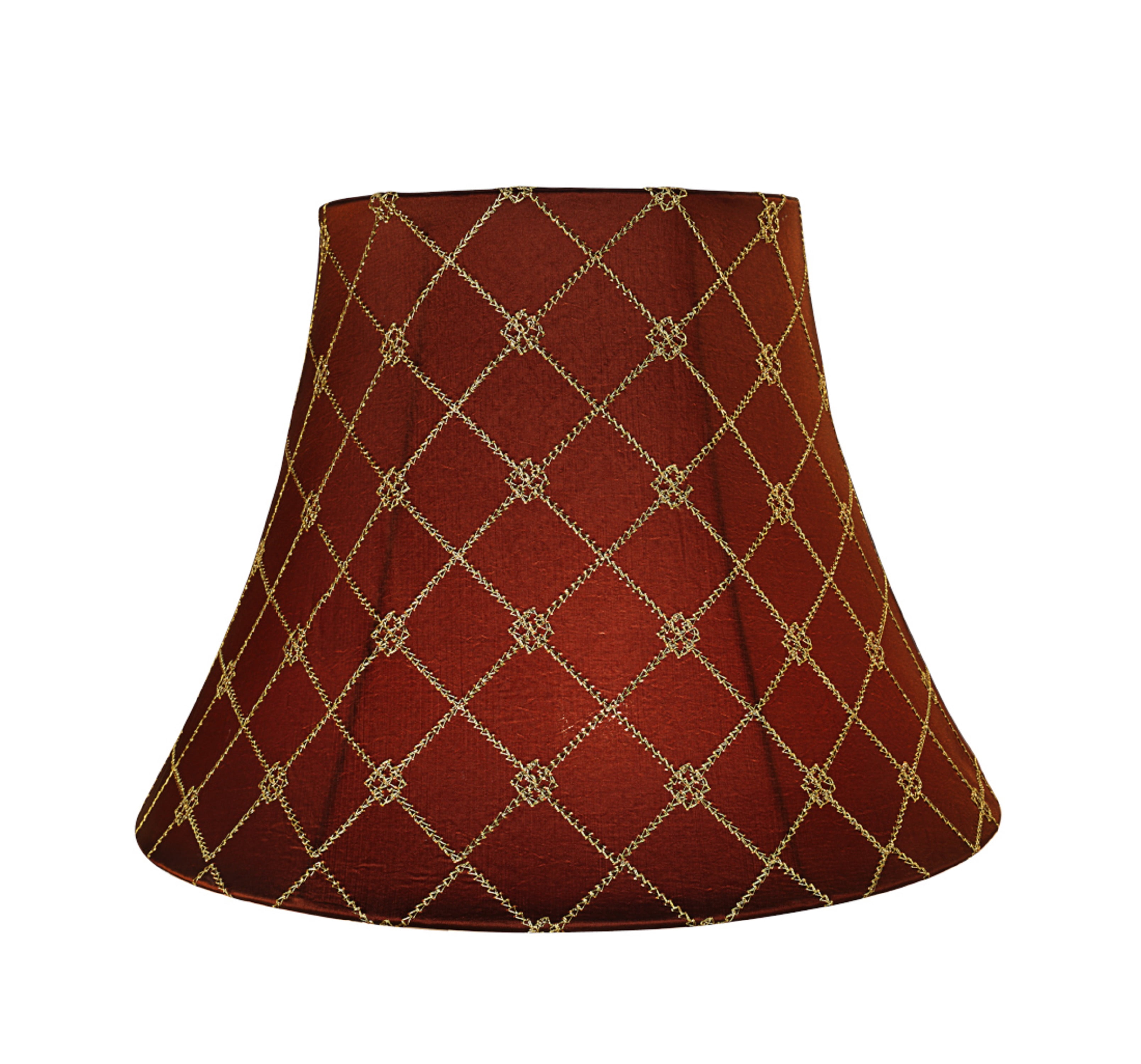 Aspen Creative 30221, Transitional Bell Shaped Spider Construction Lamp Shade in Brown, 13" wide (7" x 13" x 9 1/2")