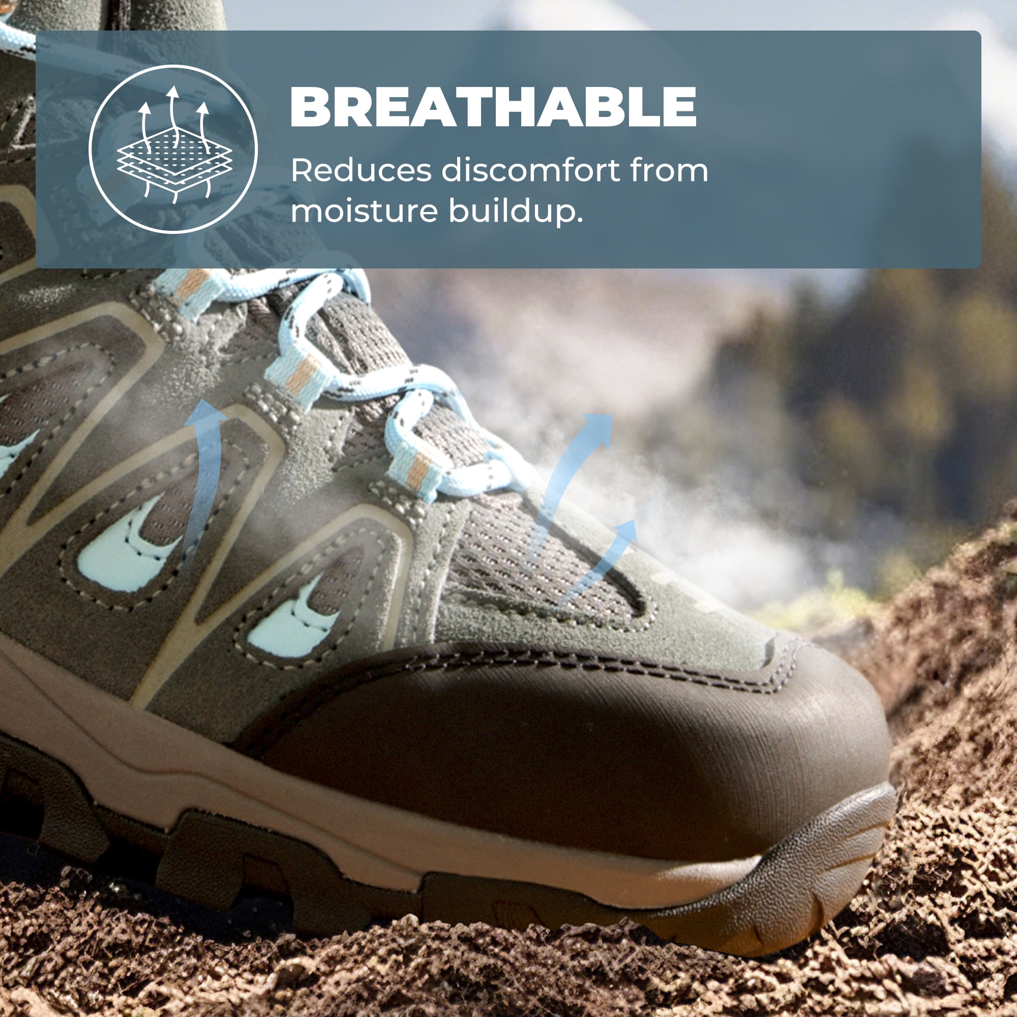 BURUDANI Women's Waterproof Hiking Boots Outdoor Trekking Camping Trail Hiking Boot Wide Width.