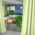 thumbnail image 2 of Jordan Manufacturing 54" x 96" Kiwi Green Stripe Grommet Semi-sheer Outdoor Curtain Panel (2 Pack), 2 of 8