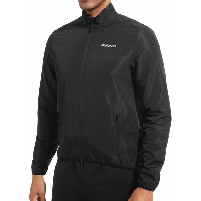 Qualidyne Chaqueta de Ciclismo para Hombre, Rompevientos Ligero a Prueba de Viento de Running, Abrigo de Ciclismo Transpirable de Secado Rápido y Reflectante