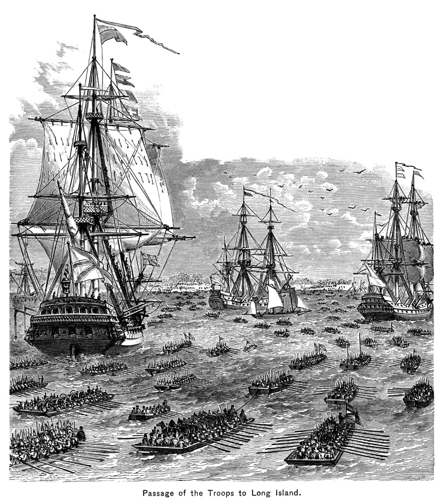 Battle Of Long Island. Nthe Passage Of British Troops From Staten