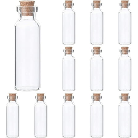 10ML Mini Glass Jars Bottles with Cork Stopper Wish Bottle Message Bottle Spell Jars Mini Bottle