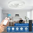 thumbnail image 3 of Depuley 20" White Flush Mount Ceiling Fan with Light - Low Profile, App & Remote Control, 6-Speed Quiet DC Motor, Dimmable LED for Bedroom, 3 of 9