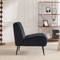 thumbnail image 3 of CQSXDA 24.4 Inch Wide Armless Chair in Velvet Featuring  for Versatile Home Use，Black, 3 of 12