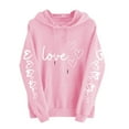 thumbnail image 2 of ICHUANYI Valentine Day Women's Hoodies Pullover Cute Heart Sweatshirts Long Sleeve Tops Hooded Sweatshirt, 2 of 5