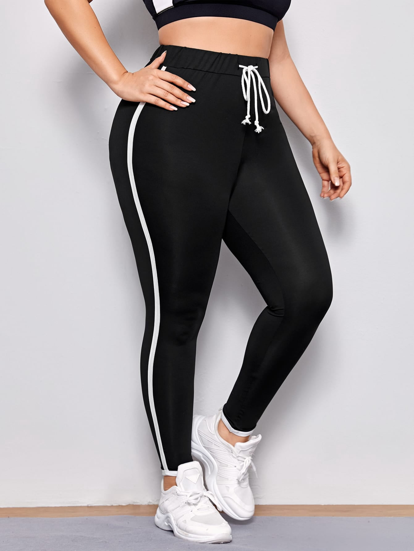Sporty Women's Plus Size Drawstring 