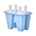 thumbnail image 1 of Moldes de paletas de hielo de silicona de 4 piezas Moldes de paletas de hielo reutilizables Libre de Tomshoo Azul/4 piezas, 1 of 7