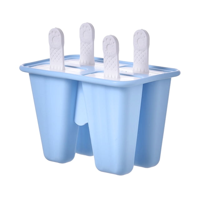Moldes de paletas de hielo de silicona de 4 piezas Moldes de paletas de hielo reutilizables Libre de Tomshoo Azul/4 piezas