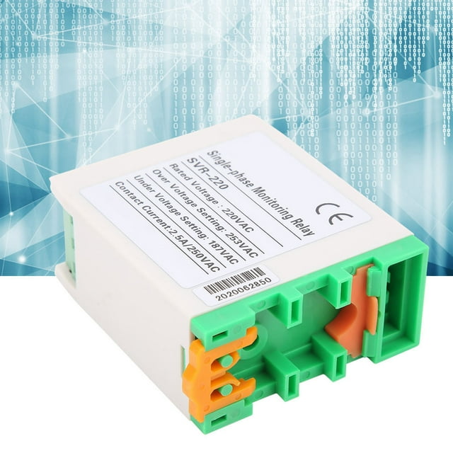 Relé de monitoreo de voltaje, SVR‑220 Monitoreo de voltaje monofásico Relé de protección de voltaje Relé de protección de sobre o bajo voltaje Construido para precisión VoborMX herramienta
