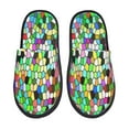 thumbnail image 1 of Balery Colorful Tie Dye Stained Glass Pantuflas de Casa de Felpa Silenciosas con Diseño Estampado, Zapatillas Cómodas Antideslizantes de Algodón para Interior-Medium, 1 of 8