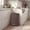 Brown, variant on LEDREM 13 Gallon Trash Can for Kitchen, Stainless Steel Garbage Can with Lid, Pedal, Soft Close, Removable Inner Bucket, 15 Bags Included, Cloud White