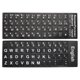 thumbnail image 1 of Etiquetas de teclado en inglés y ruso de Uxcell, cubierta universal de teclado mate, fondo negro con letras blancas, paquete de 2, 1 of 5