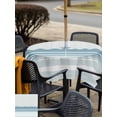 thumbnail image 5 of Outdoor Tablecloths with Umbrella Hole & Zipper, Blue Striped 60x60 Inch Square Tablecloths, Abstract Modern Geometric Stripes Waterproof Table Cloth, Patio/Pool/Picnic Table Covers, 5 of 8