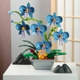 thumbnail image 1 of Blue Orchid Plant Decor Building Set For Adult, Flower Botanical Bonsai Collection Building Blocks Toy, 1 of 5