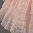 thumbnail image 6 of AUNVITO Girls Short Sleeve Round Neck Dress Solid Color Mesh & Tulle Party Pageant Princess Ball Gown Tutu Elegant Evening, 6 of 6