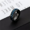 thumbnail image 5 of IEFSHINY Black Spinner Rings for Men Fidget Ring Anxiety Stress Relieving Cool Chain Fashion Ring Set, 5 of 5