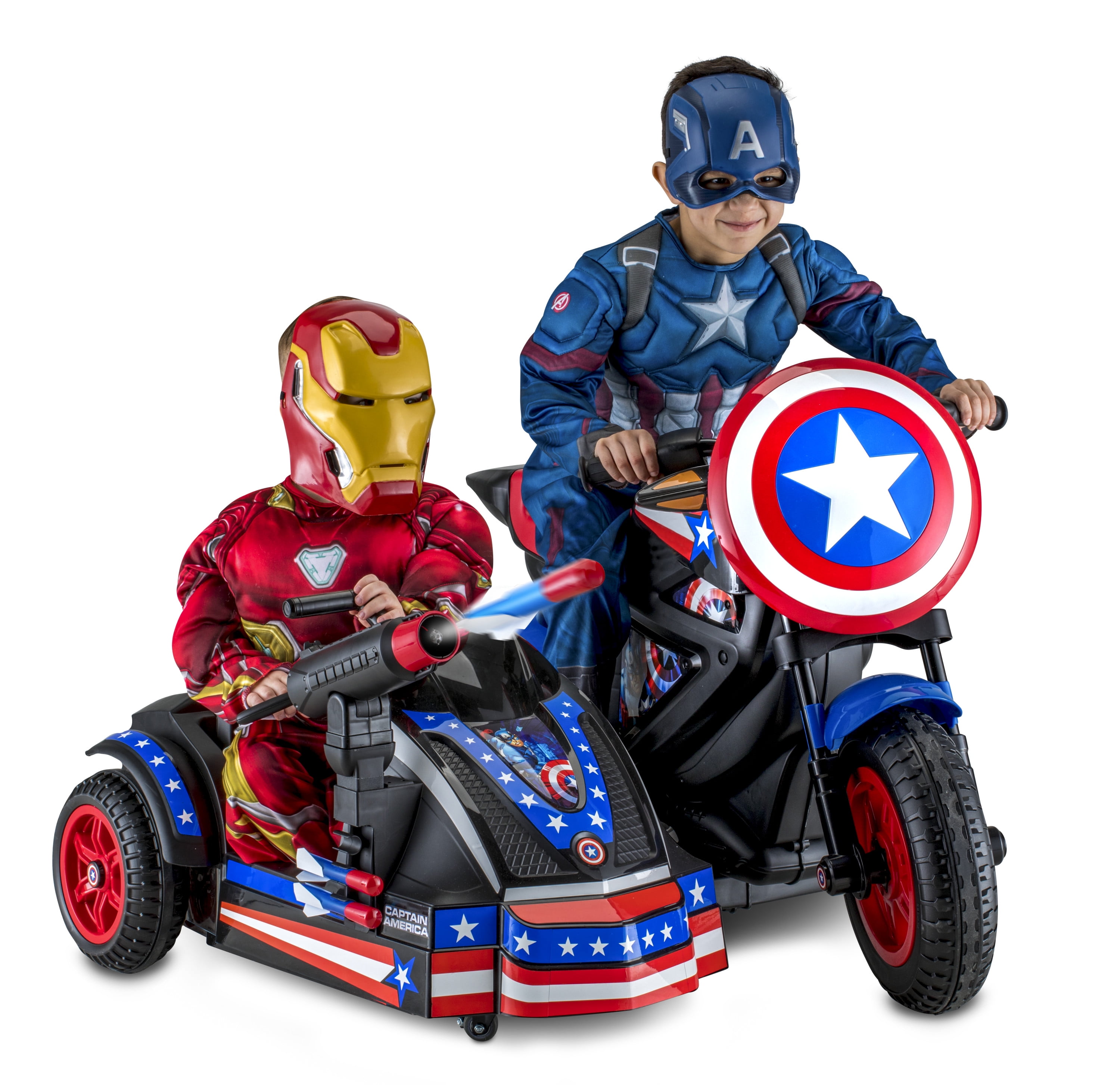 Hot Wheels Marvel Captain America Motorcycle w/ Figure NEW 2015 Blue 