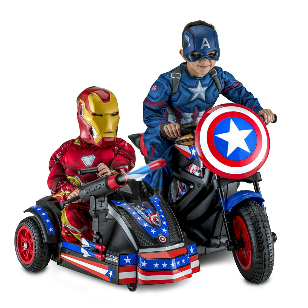 Marvel's Captain America Motorcycle and Sidecar, 12Volt RideOn Toy by