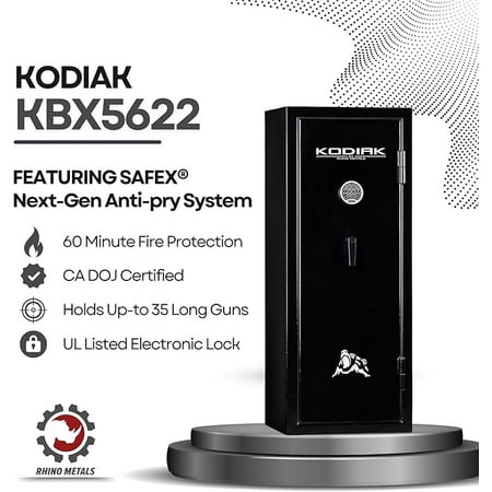 Kodiak Home Gun Safe for Rifles & Pistols | KBX5622 by Rhino Metals with New SafeX Security System