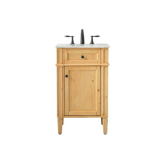 21 in. Single Bathroom Wood Rectangle Vanity, Natural