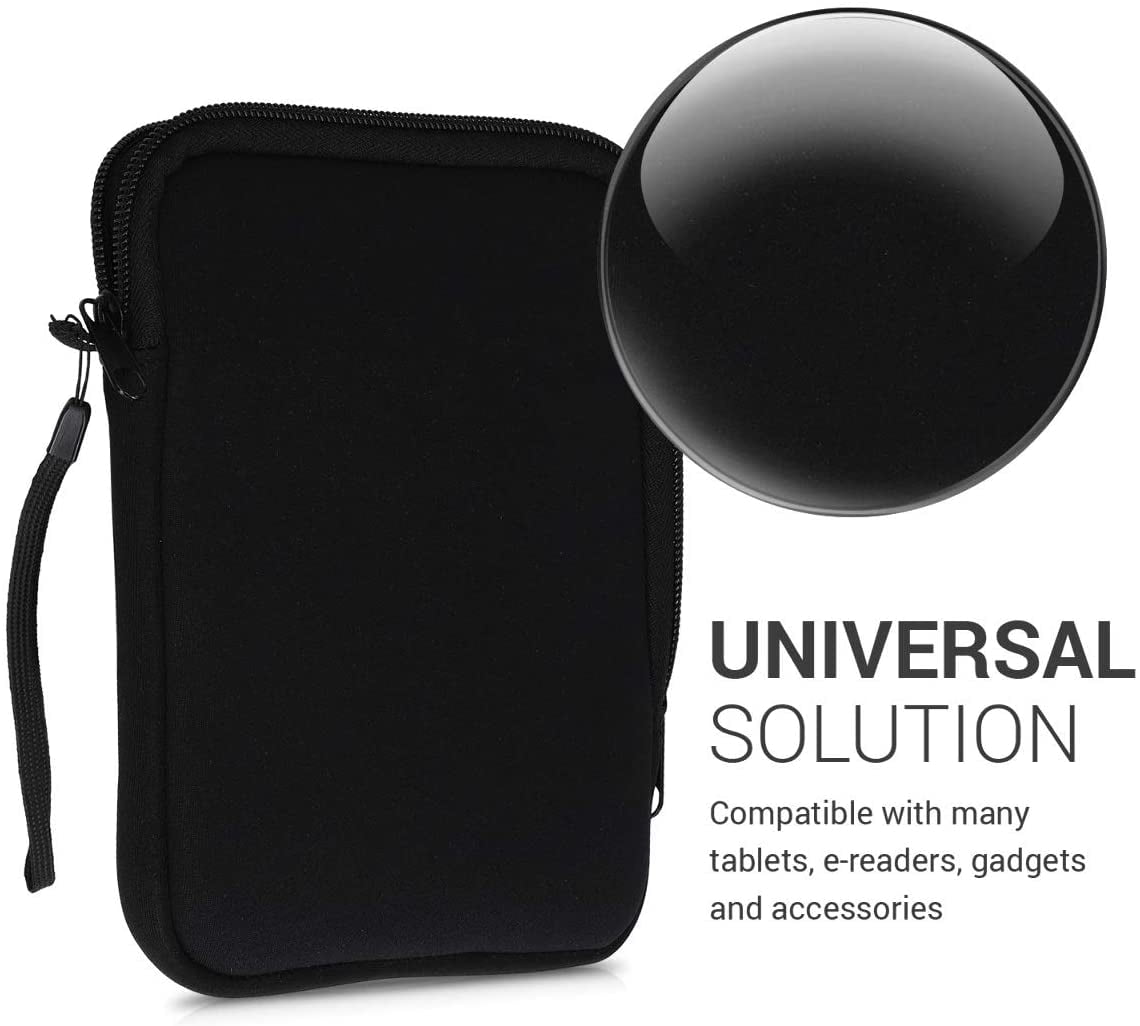Dark Blue Universal eBook Sleeve Case with Zipper Wrist Strap kwmobile Neoprene e-Reader Pouch Size 6,8-7 eReader 