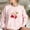 Dark Pink, variant on jicehd Blouse-Clearances Women's Casual Round neck Long Sleeve Oversized Pullover Sweater Jumper Top Cute Cherries Bowtie Print Solid Color Blouse