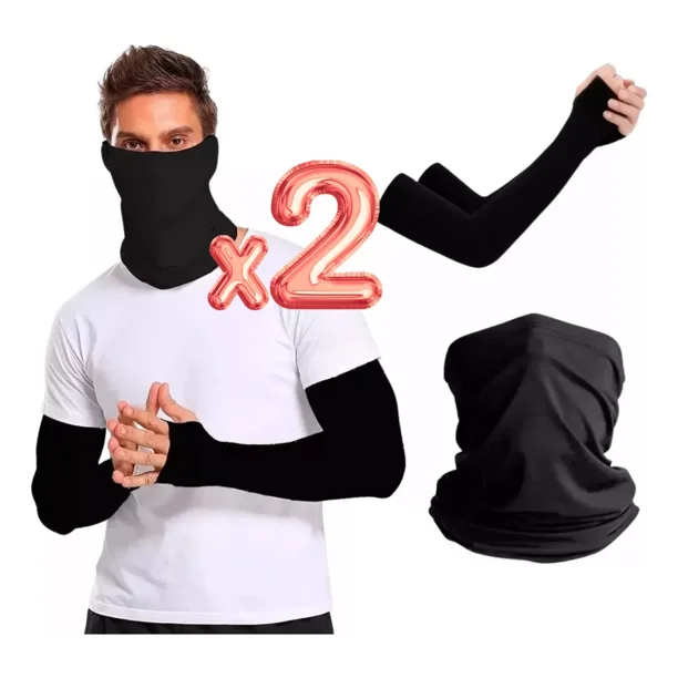 Juego De Bufanda Cuellera + Mangas De Protección Uv Unisex F