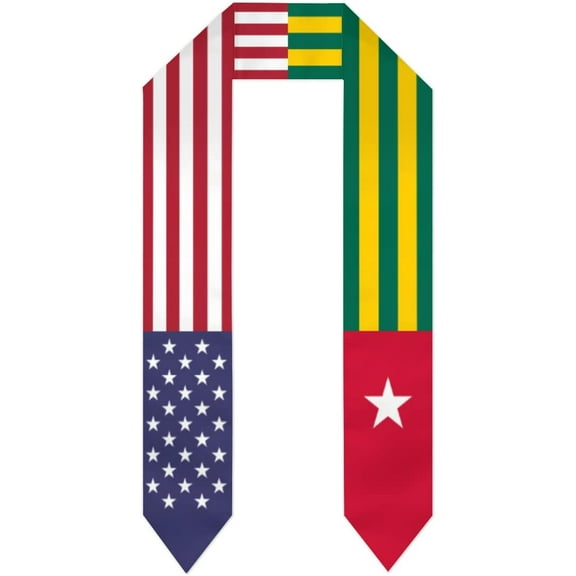 Togo & USA United States Flag Graduation Stole For International Student Stole Pride Cheers Shawls
