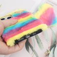 thumbnail image 5 of Compatible with iPhone 14 Pro Max Furry Case with Cute Love Heart Fuzzy Colorful Ball Pendant for Women Girls Cute Plush Case Luxury Bling Diamond Rhinestones Shockproof Protective Cover, 5 of 14