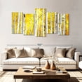 thumbnail image 2 of Elephant Stock Golden Birch Trees Wall Art - Horizontal Multi Panel Canvas - 5 Pieceliving Room Wall Decor - Photography Nature Multi Panel - Yellow And Green Decor - 94" x 48", 2 of 8