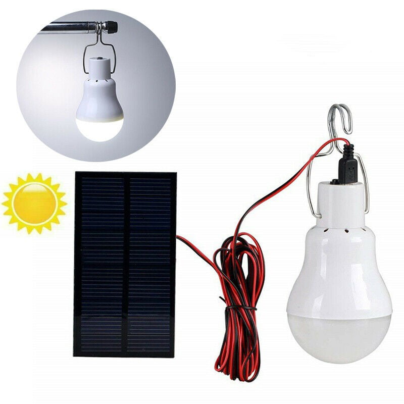 LED Solar Power Light Bulb Hanging Outdoor Camping Garden Lighting Lamp 