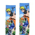 thumbnail image 4 of Naruto: Shippuden Men's Jumping Naruto Hidden Leaf Village Buildings Crew Socks (8-12), 4 of 7