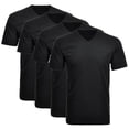 thumbnail image 1 of RAGMAN Camiseta para hombres, paquete de 2 - 1/2 manga, camiseta interior, Cuello en V Negro 2XL (2X-Large), 1 of 3