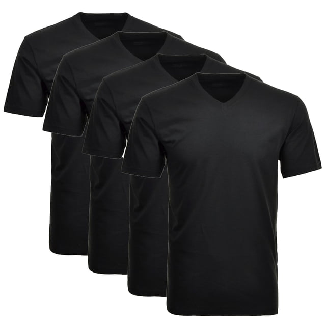 RAGMAN Camiseta para hombres, paquete de 2 - 1/2 manga, camiseta interior, Cuello en V Negro 2XL (2X-Large)