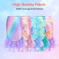 thumbnail image 6 of Girls Swimsuits 3PCs Mermaid Bikini Set Fish Tail Skirt Ruffled Bathing Suit Cosplay Swimwear for Kids Sizes 3T, 6 of 9