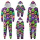 thumbnail image 2 of Family Halloween Pjs Matching Sets Halloween Print Long Sleeve Zippered One Piece Pajama Hooded Jumpsuit Winter Halloween Pjs Family Set, 2 of 5