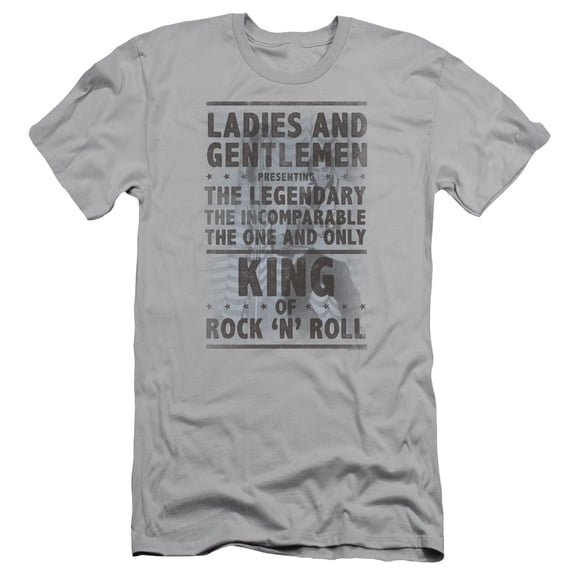 Elvis Presley Ladies And Gentlemen Adult 30/1 T-Shirt Silver