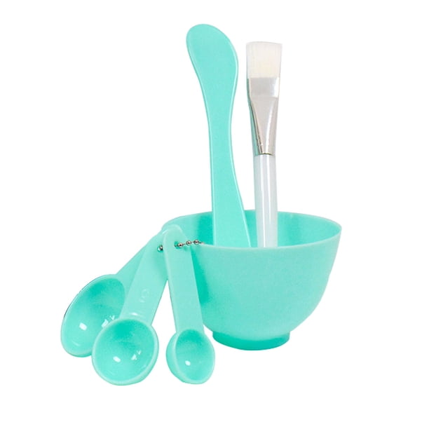Juego de 4 herramientas para mascarilla facial, brocha, cuchara y palo para mezclar, 4 en 1