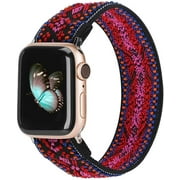 TOYOUTHS Compatible with Apple Watch Band 38mm 40mm Elastic Scrunchie Strap Women Ethnic Stretch Pattern Fabric