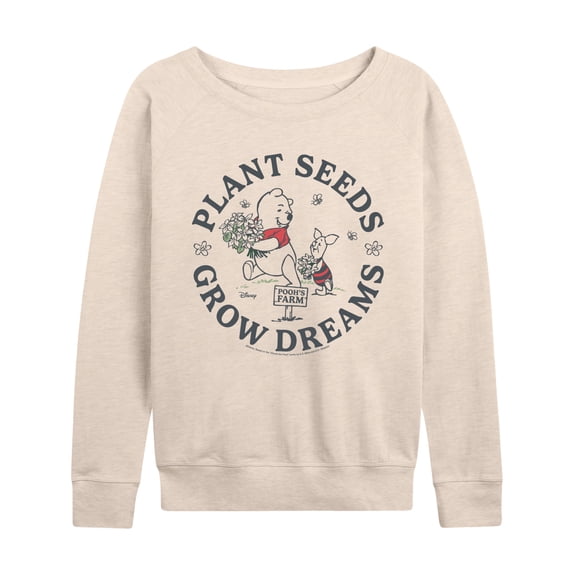Winnie the Pooh - Plant Seeds Grow Dreams - Women's French Terry Long Sleeve Pullover